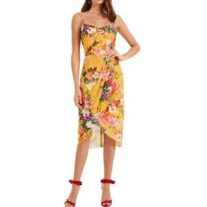 Cooper St Vivid Drape Dress Yellow Floral Print